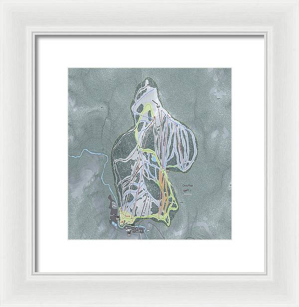 China Peak Ski Trail Map - Framed Print - Powderaddicts