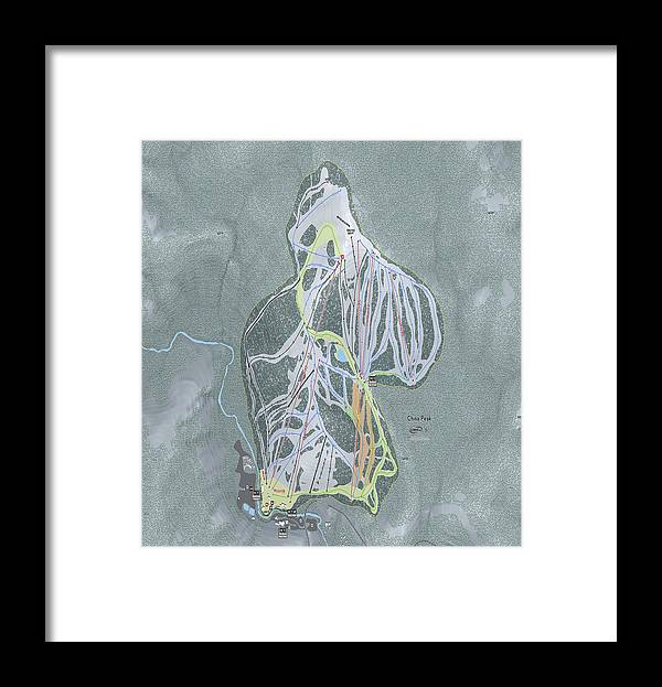 China Peak Ski Trail Map - Framed Print - Powderaddicts