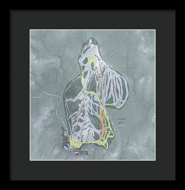 China Peak Ski Trail Map - Framed Print - Powderaddicts