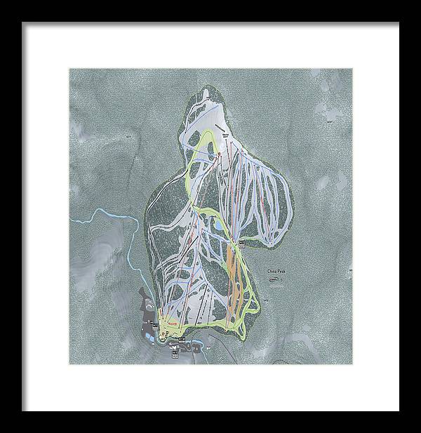 China Peak Ski Trail Map - Framed Print - Powderaddicts
