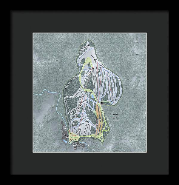 China Peak Ski Trail Map - Framed Print - Powderaddicts