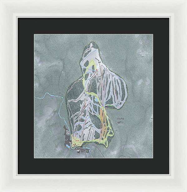 China Peak Ski Trail Map - Framed Print - Powderaddicts