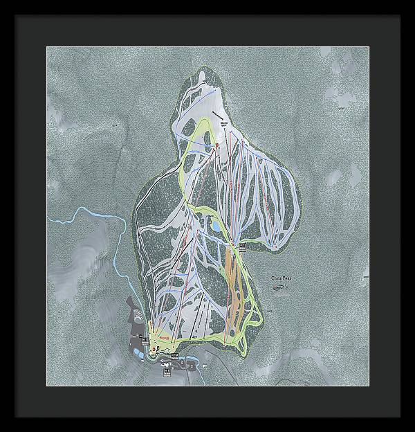 China Peak Ski Trail Map - Framed Print - Powderaddicts