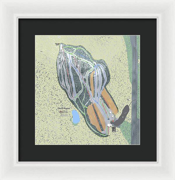 Christie Mountain Ski Trail Map - Framed Print - Powderaddicts
