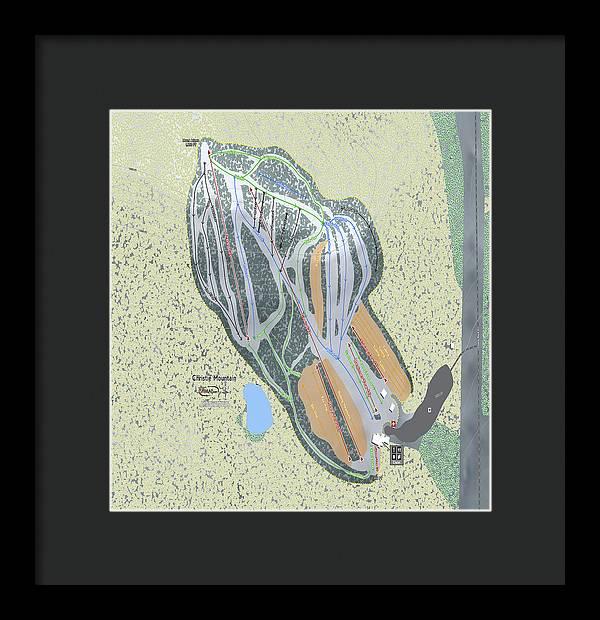 Christie Mountain Ski Trail Map - Framed Print - Powderaddicts