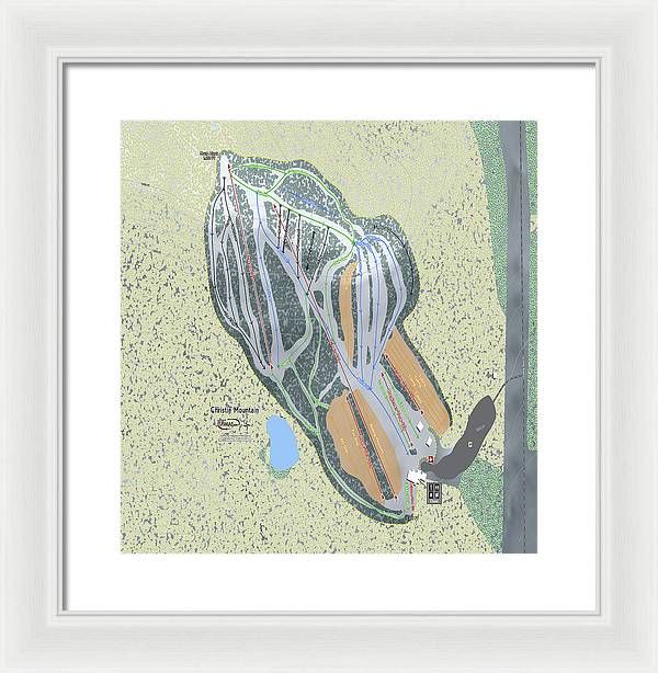 Christie Mountain Ski Trail Map - Framed Print - Powderaddicts