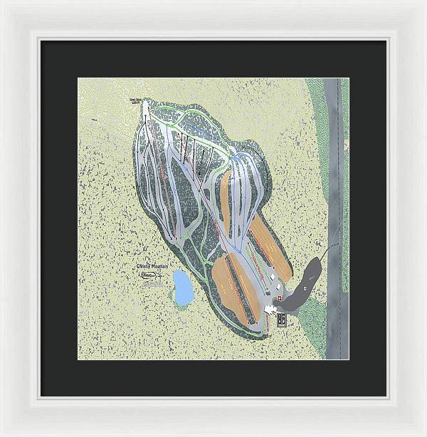 Christie Mountain Ski Trail Map - Framed Print - Powderaddicts