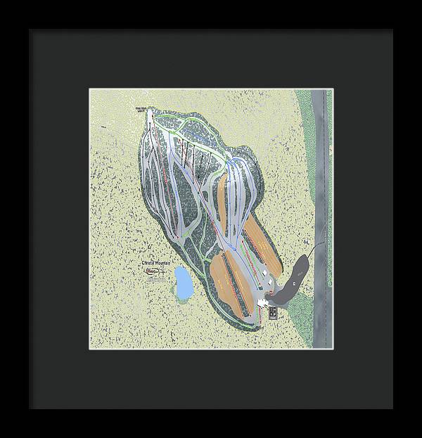 Christie Mountain Ski Trail Map - Framed Print - Powderaddicts