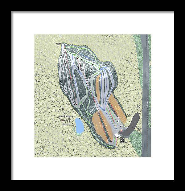 Christie Mountain Ski Trail Map - Framed Print - Powderaddicts
