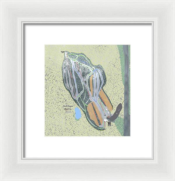 Christie Mountain Ski Trail Map - Framed Print - Powderaddicts