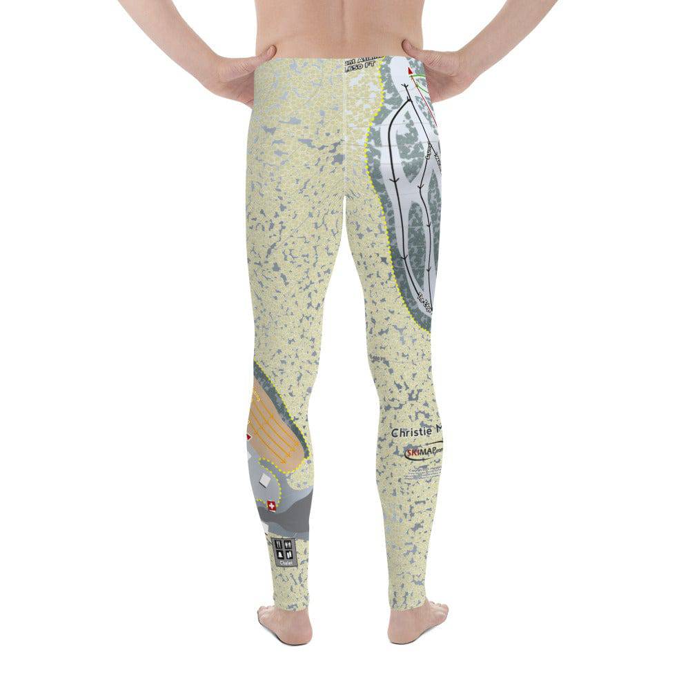 Christie Mountain, Wisconsin Ski Trail Map Men's Base Layer Bottom - Powderaddicts