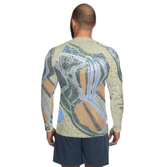 Christie Mountain, Wisconsin Ski Trail Map Men's Base Layer Top - Powderaddicts