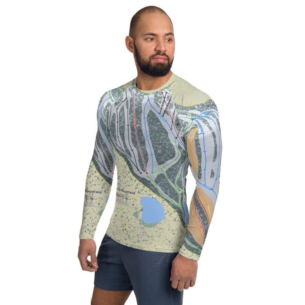Christie Mountain, Wisconsin Ski Trail Map Men's Base Layer Top - Powderaddicts