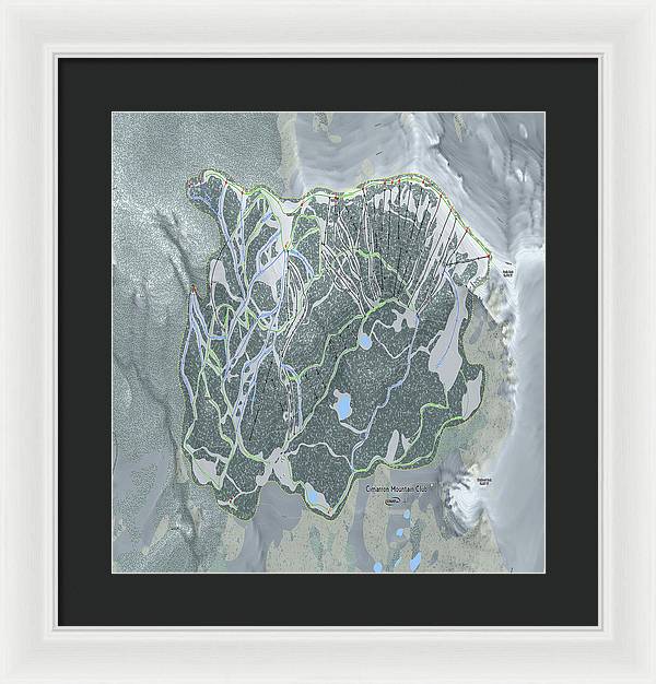Cimarron Mountain Ski Trail Map - Framed Print - Powderaddicts