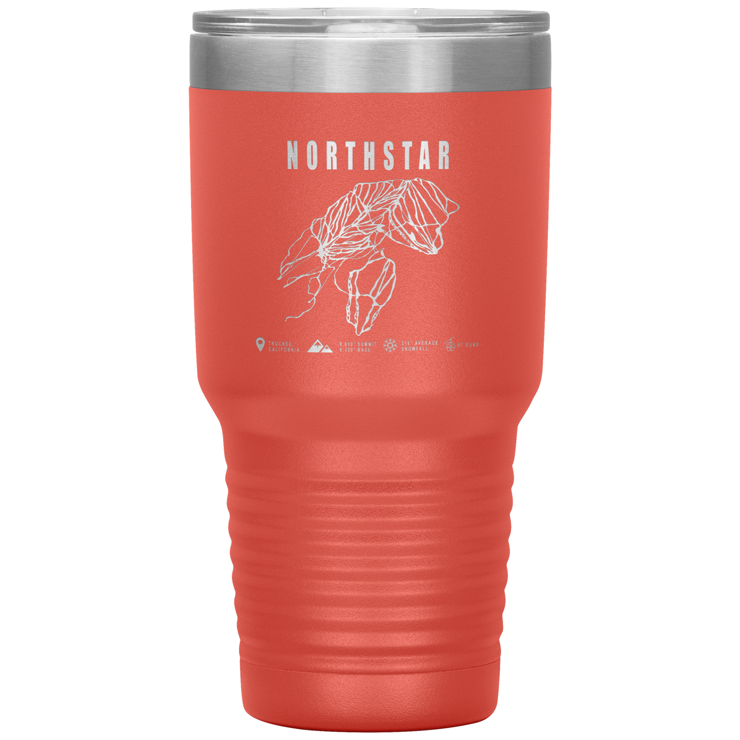 Northstar, California Ski Trail Map 30oz Tumbler - Powderaddicts