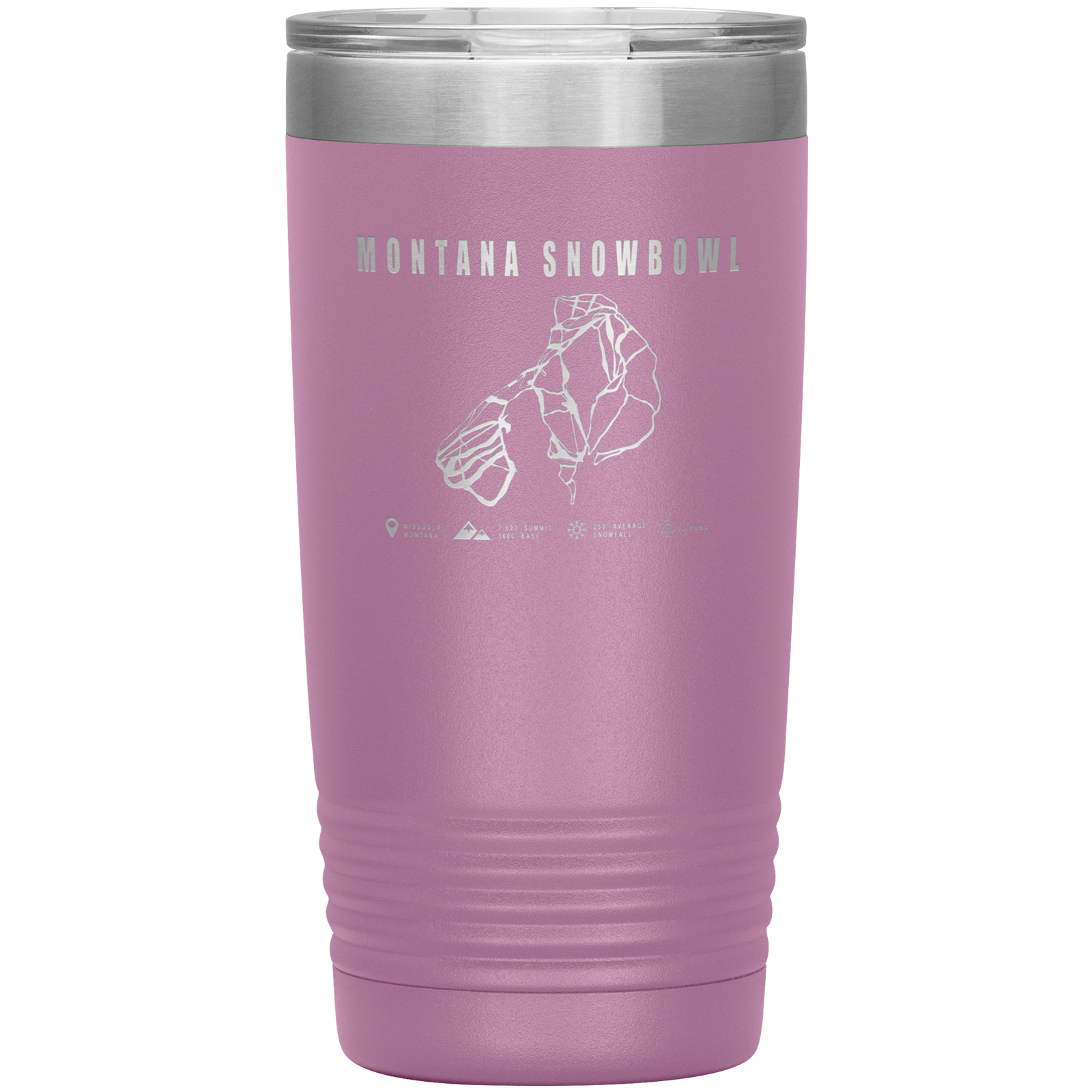 Montana Snowbowl, Montana Ski Trail Map 20oz Tumbler - Powderaddicts