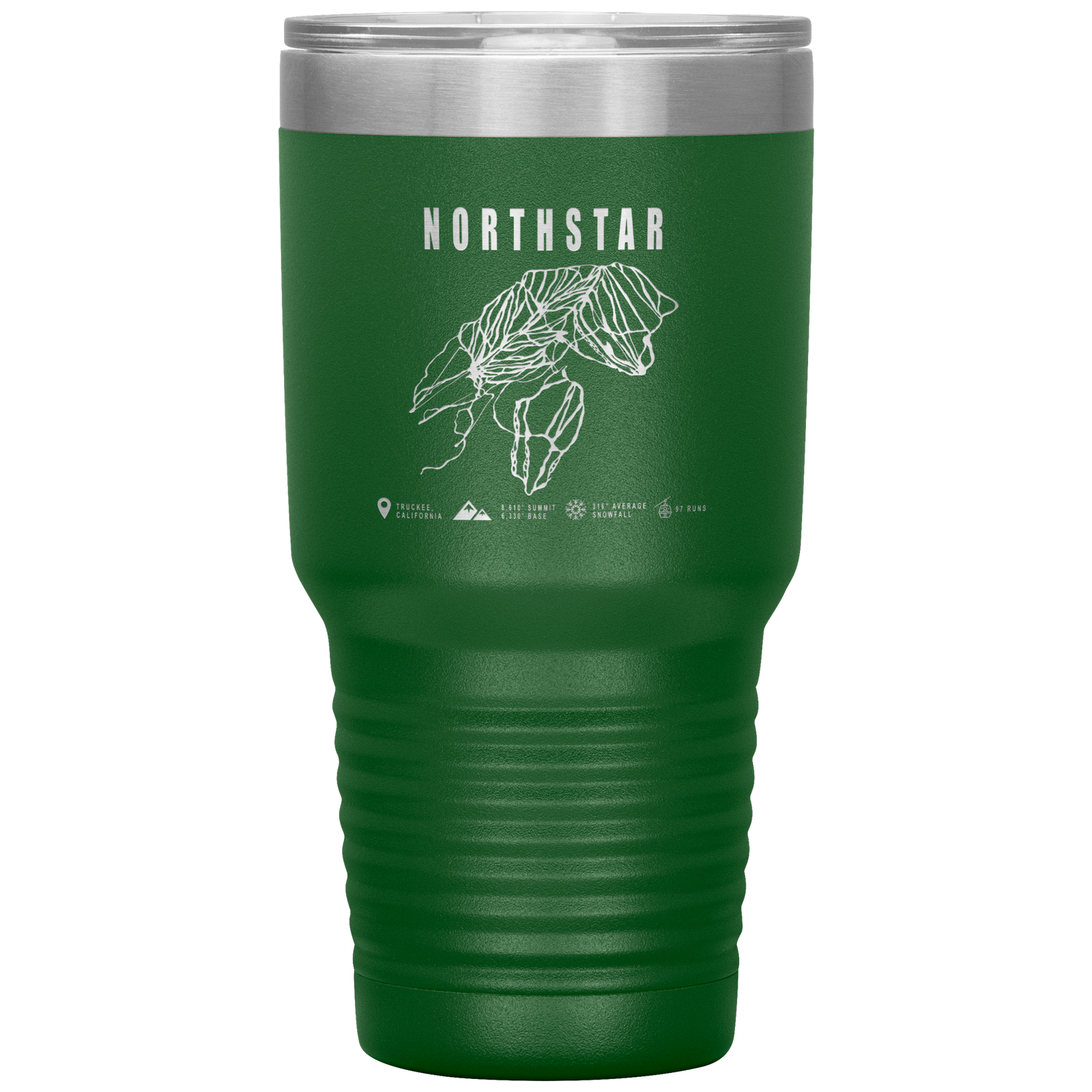 Northstar, California Ski Trail Map 30oz Tumbler - Powderaddicts