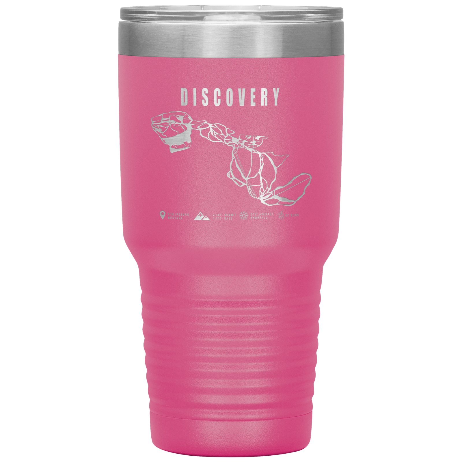 Discovery Montana Ski Trail Map 30oz Tumbler - Powderaddicts