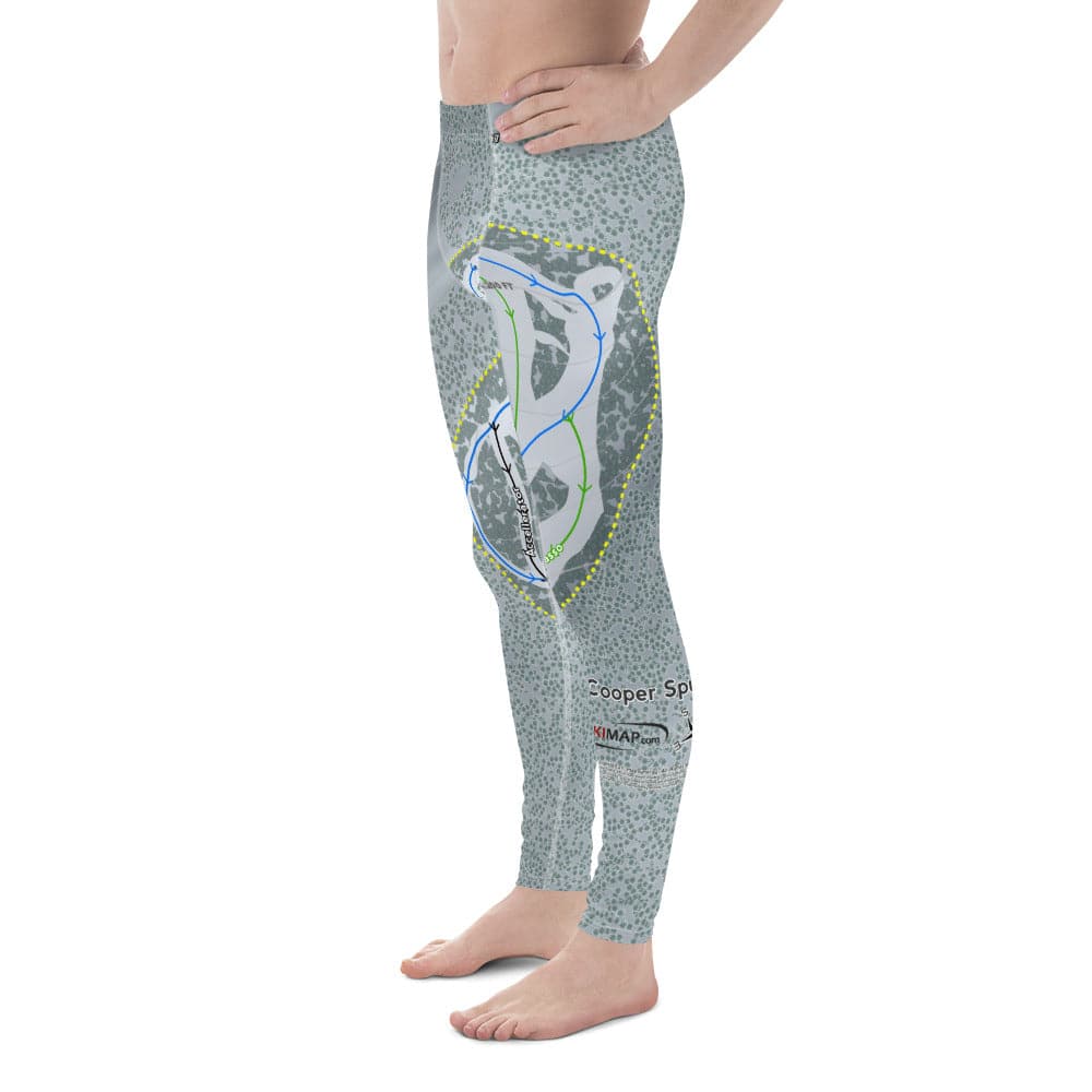 Cooper Spur, Oregon Ski Trail Map Men's Base Layer Bottom - Powderaddicts