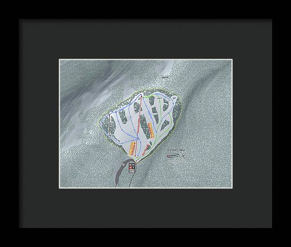 Cooper Spur Ski Trail Map - Framed Print - Powderaddicts