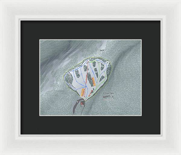 Cooper Spur Ski Trail Map - Framed Print - Powderaddicts