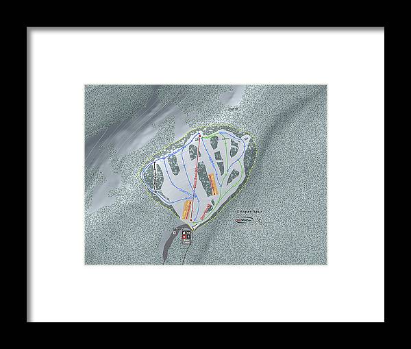 Cooper Spur Ski Trail Map - Framed Print - Powderaddicts