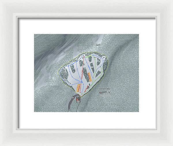 Cooper Spur Ski Trail Map - Framed Print - Powderaddicts