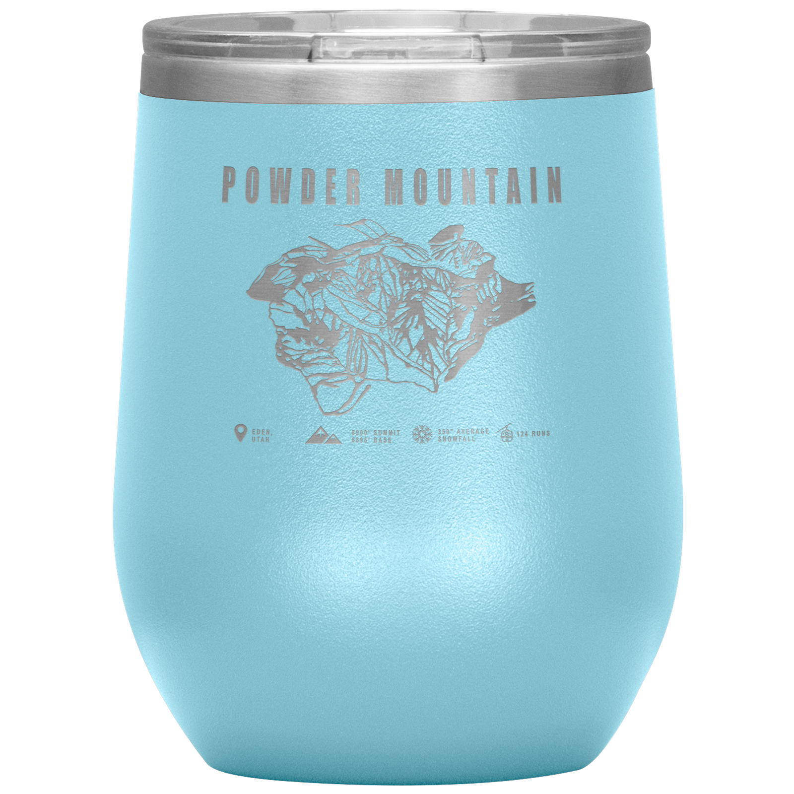 Powder Mountain,Utah Ski Trail Map Wine 12oz Tumbler - Powderaddicts