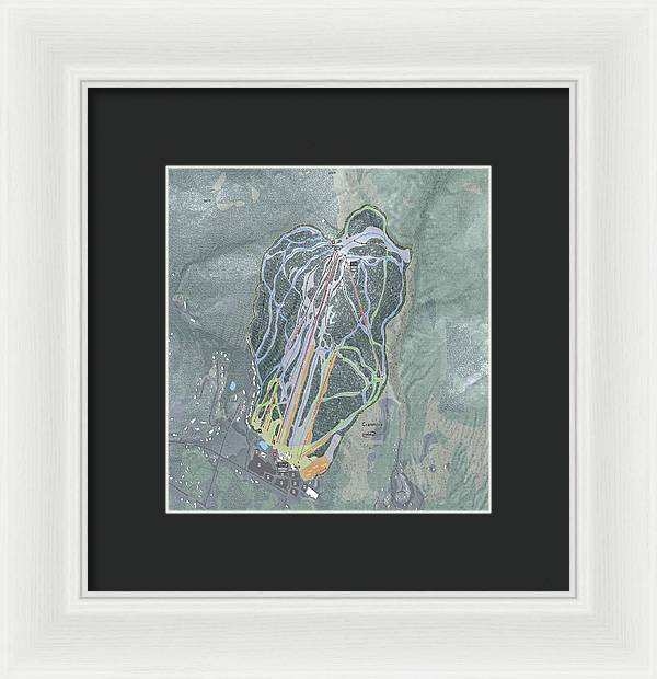 Cranmore Mountain Ski Trail Map - Framed Print - Powderaddicts
