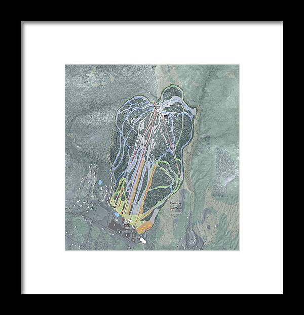 Cranmore Mountain Ski Trail Map - Framed Print - Powderaddicts