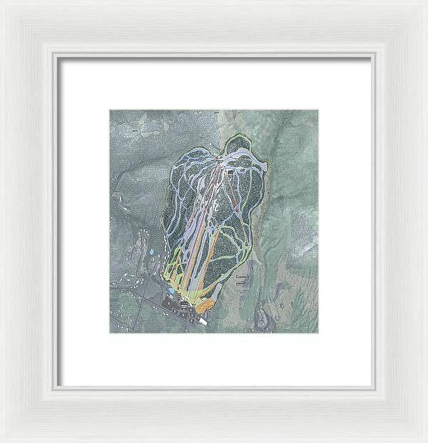 Cranmore Mountain Ski Trail Map - Framed Print - Powderaddicts