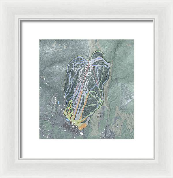 Cranmore Mountain Ski Trail Map - Framed Print - Powderaddicts