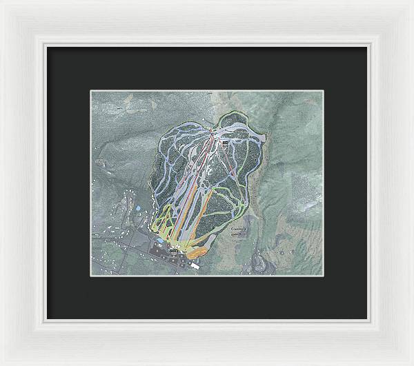 Cranmore Mountain Ski Trail Map - Framed Print