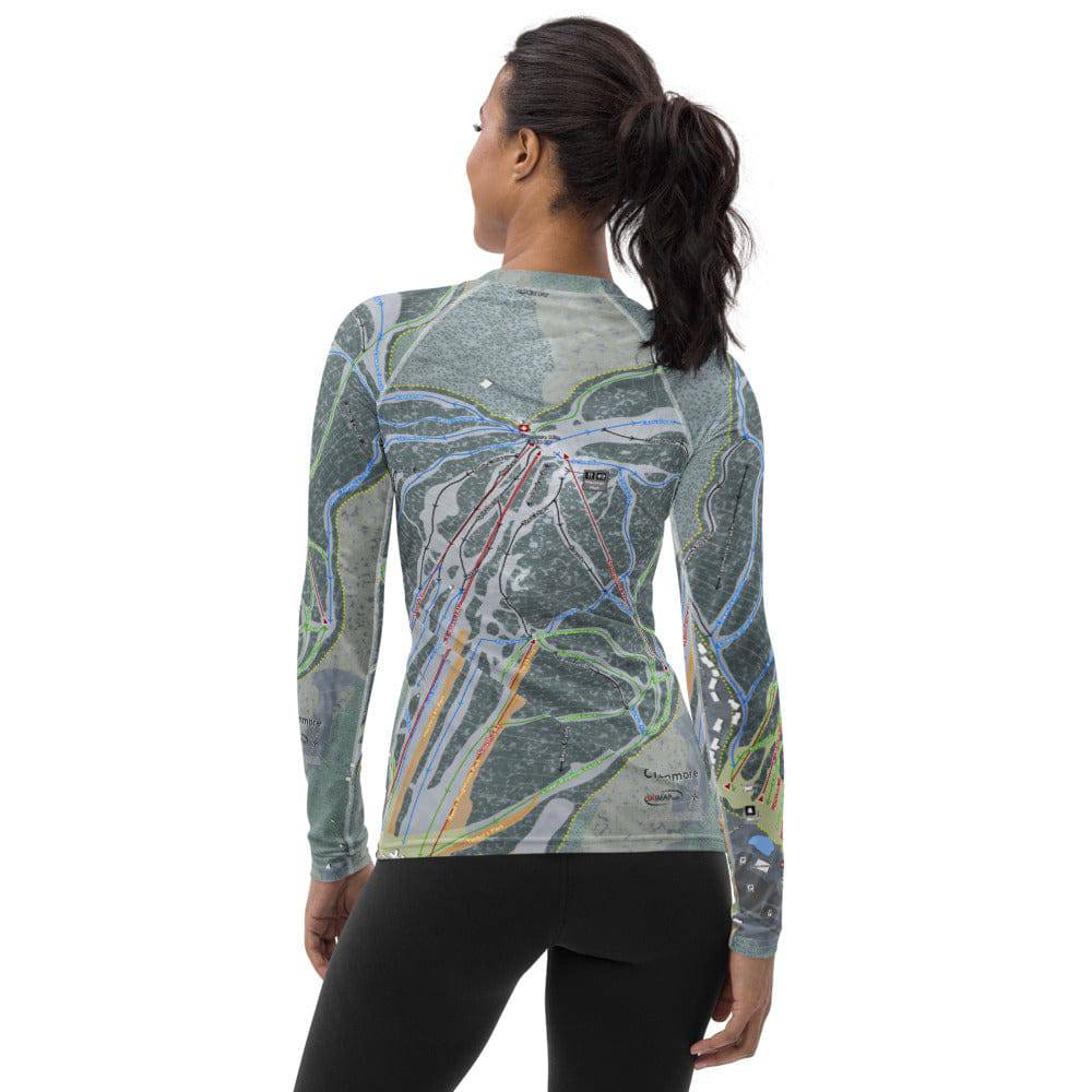 Cranmore, New Hampshire Ski Trail Map Women's Base Layer Top - Powderaddicts