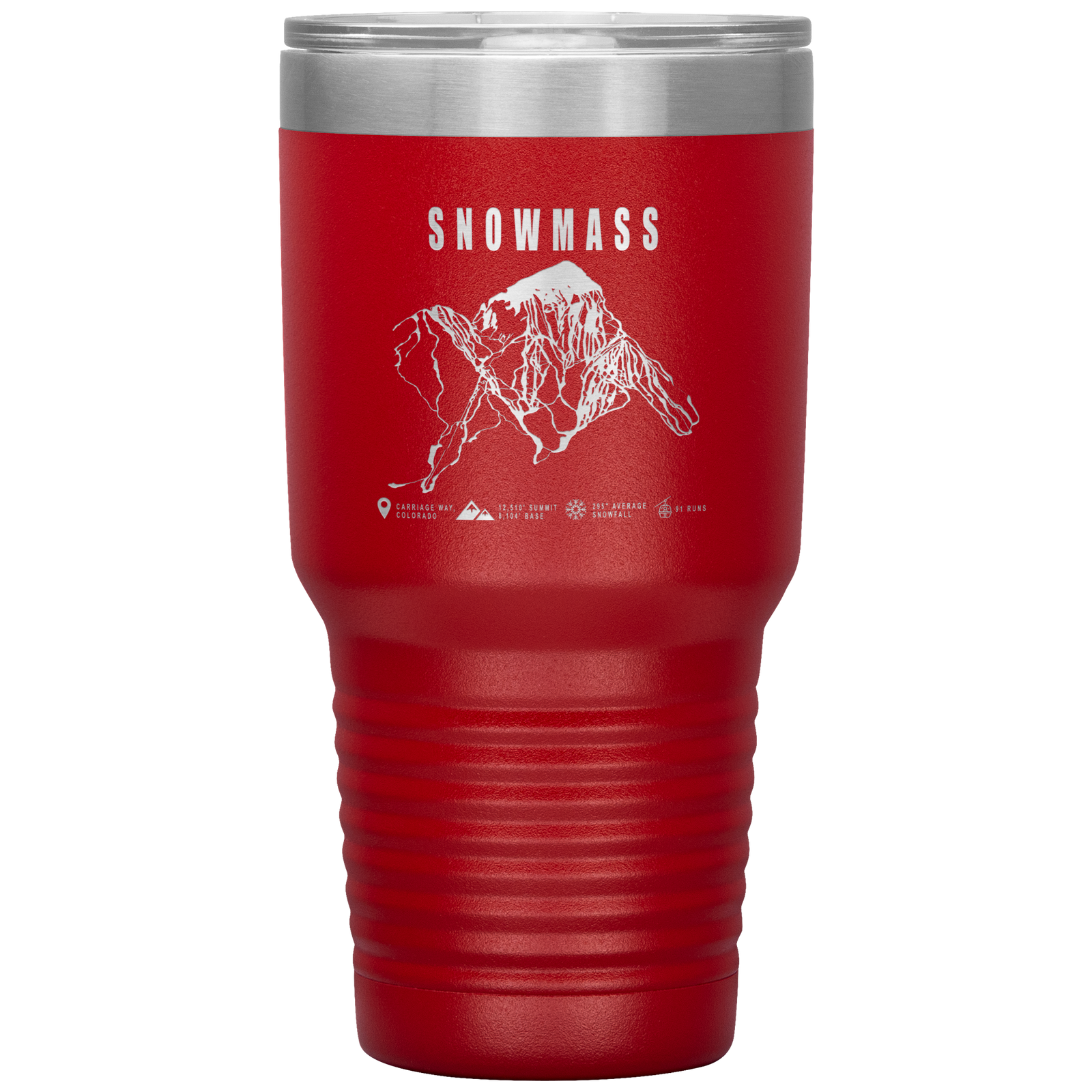 Snowmass Colorado Ski Trail Map 30oz Tumbler - Powderaddicts