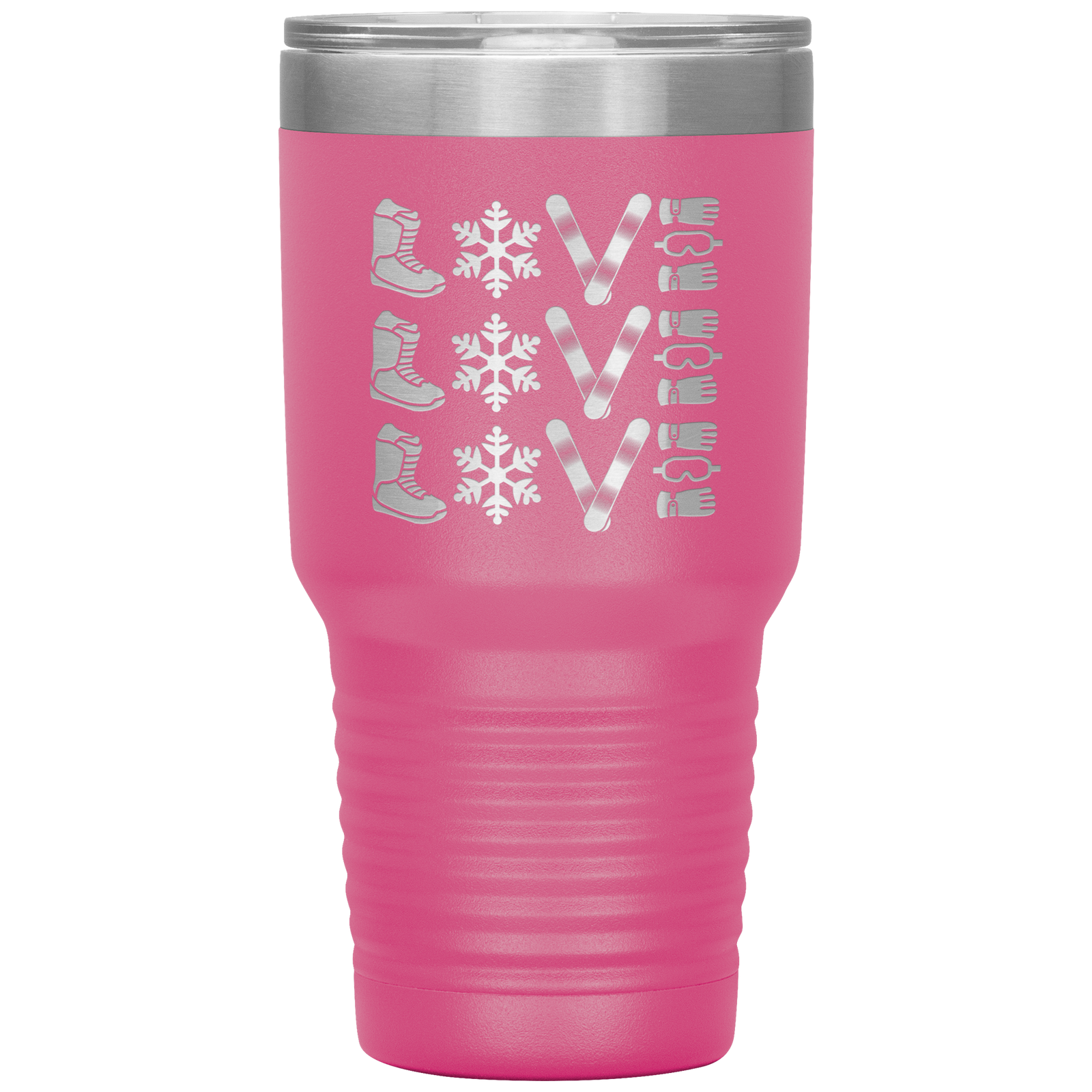 Triple LOVE Snowboard 30oz Laser Etched Tumbler - Powderaddicts