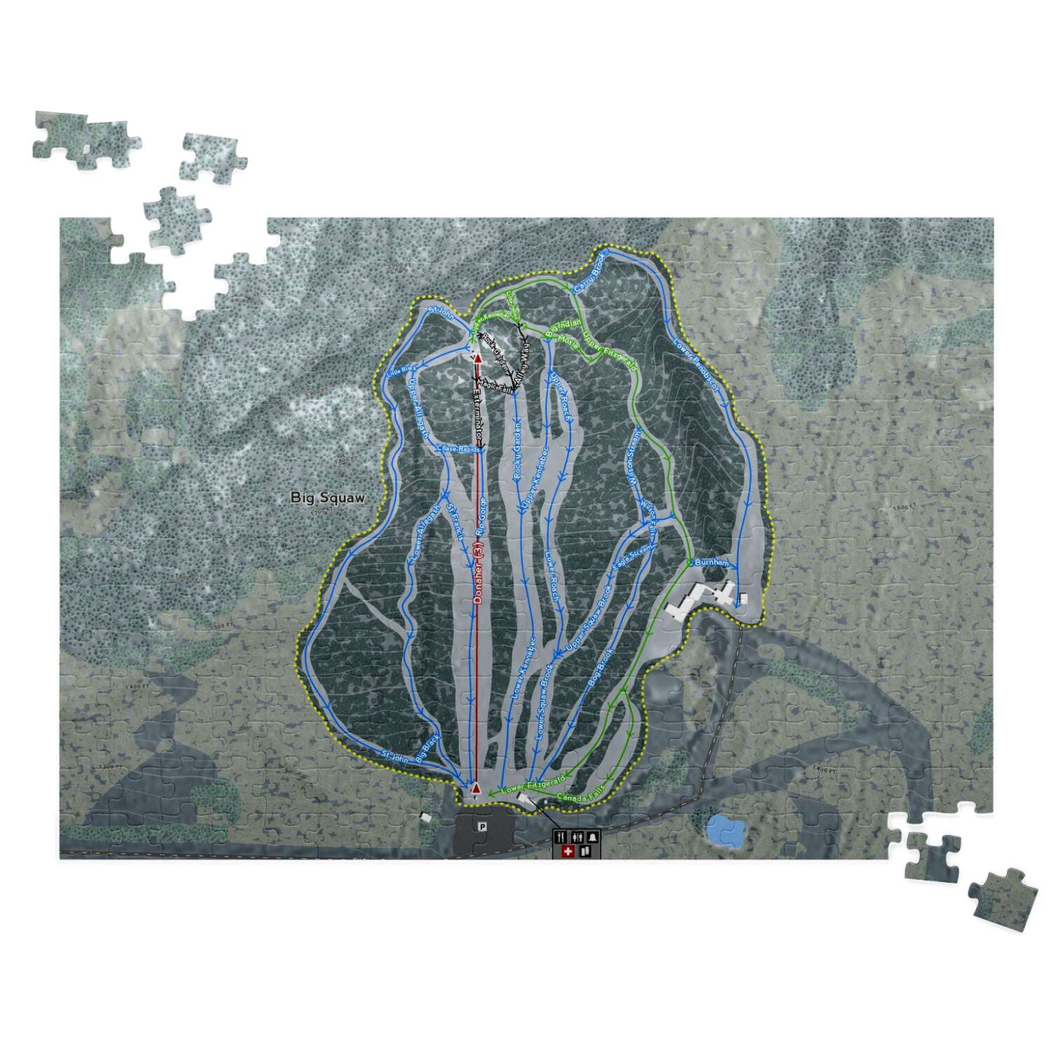 Big Squaw Maine Ski Trail Map Puzzle - Powderaddicts