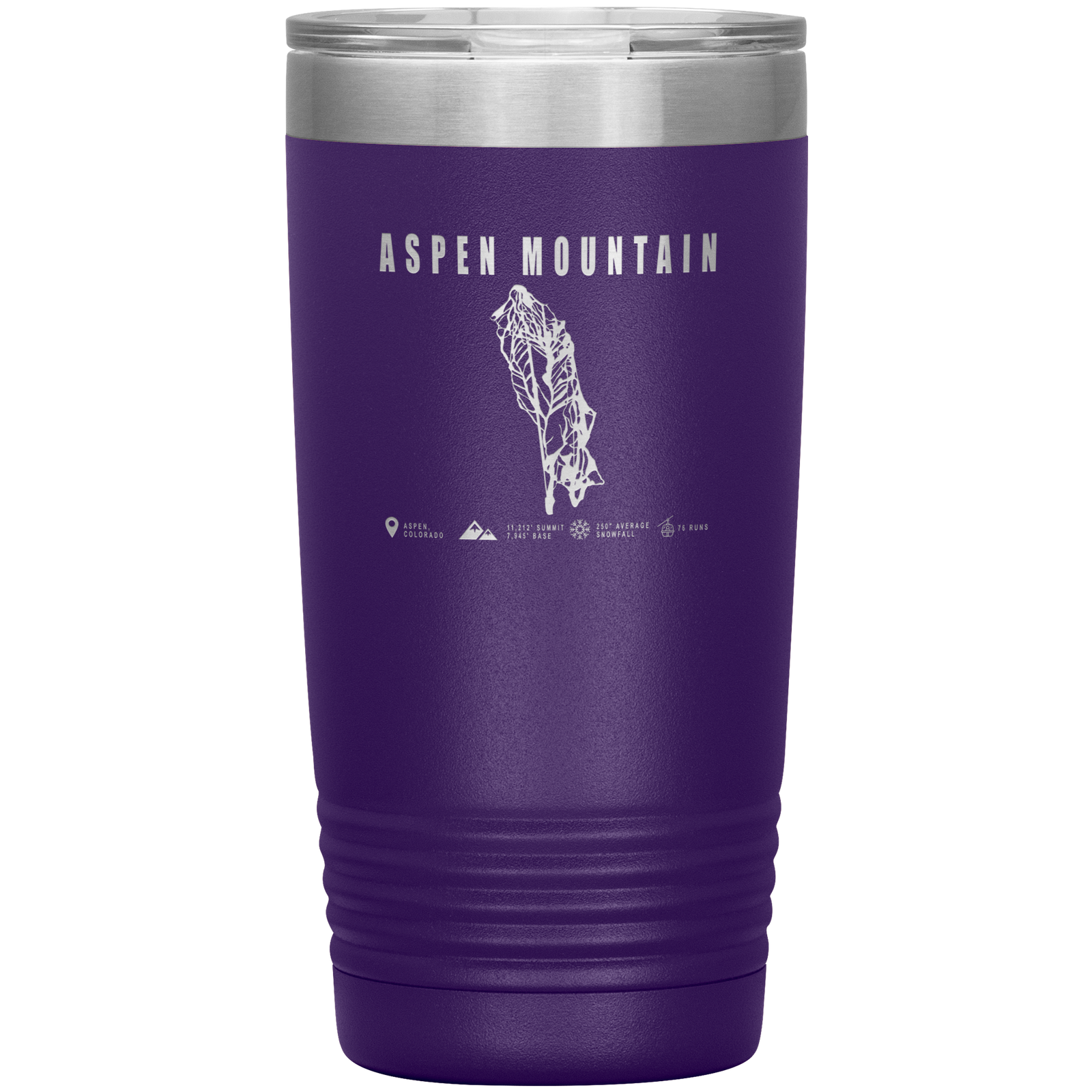 Aspen Mountain Colorado Ski Trail Map 20oz Tumbler - Powderaddicts