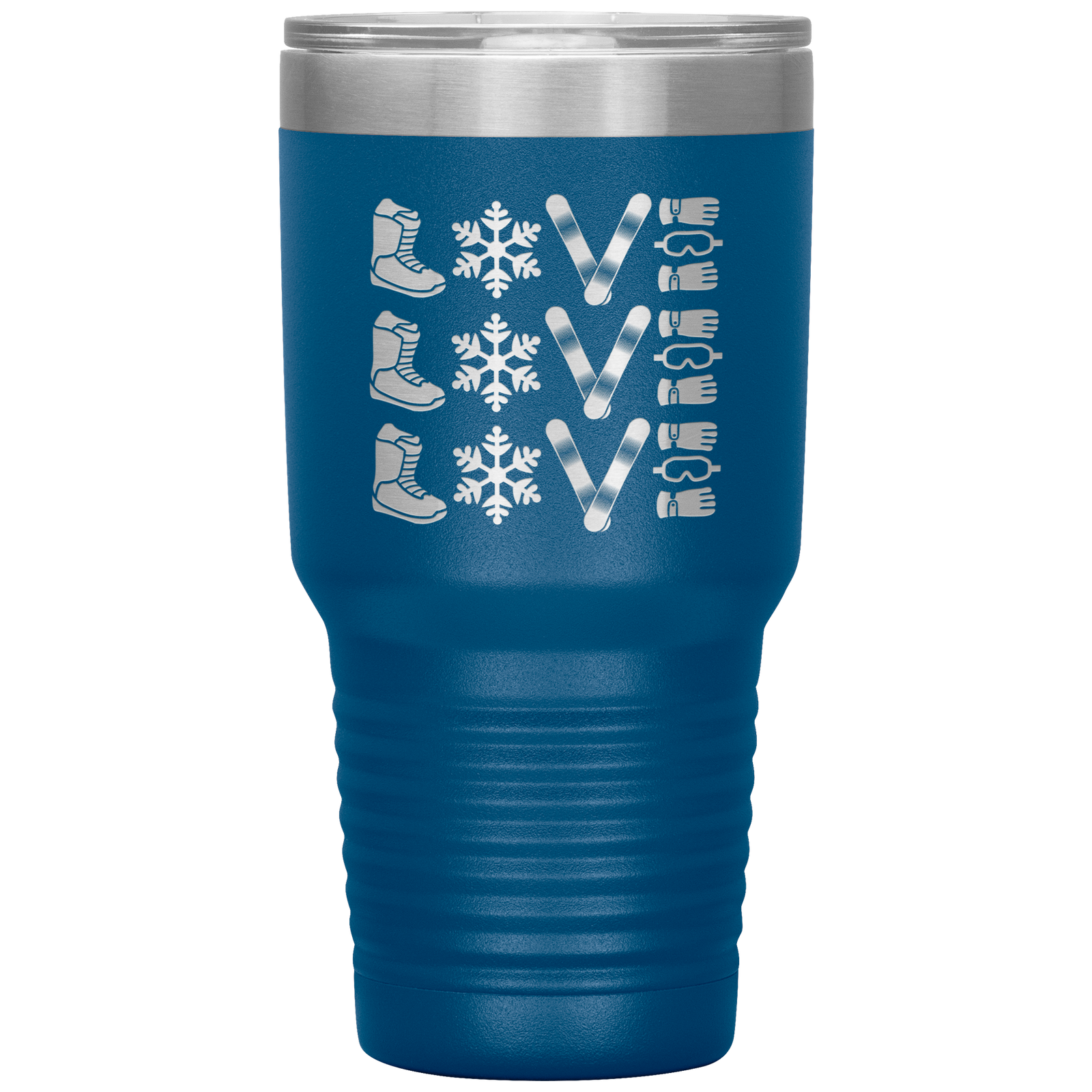 Triple LOVE Snowboard 30oz Laser Etched Tumbler - Powderaddicts