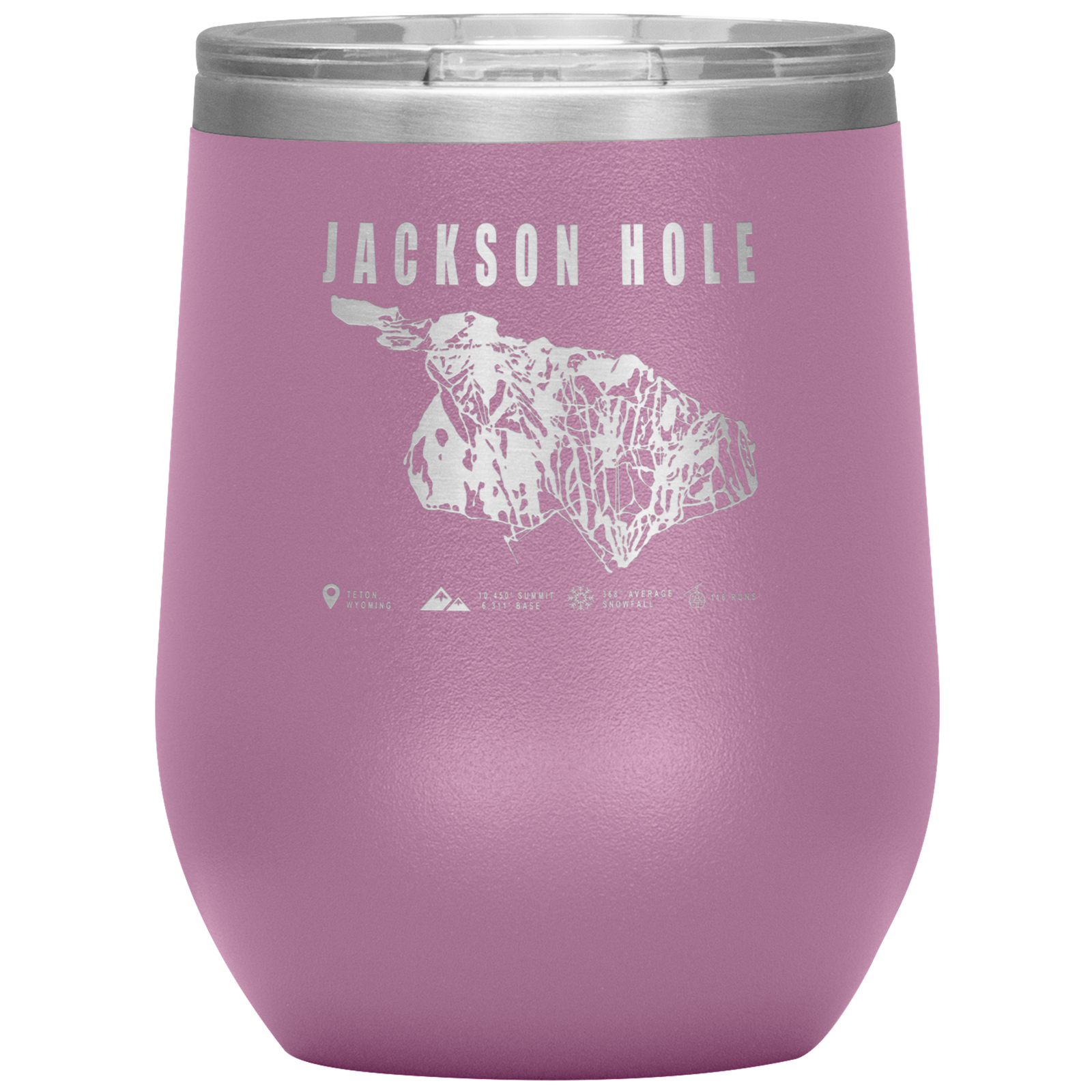 Jackson Hole Wyoming Ski Trail Map Wine 12oz Tumbler - Powderaddicts
