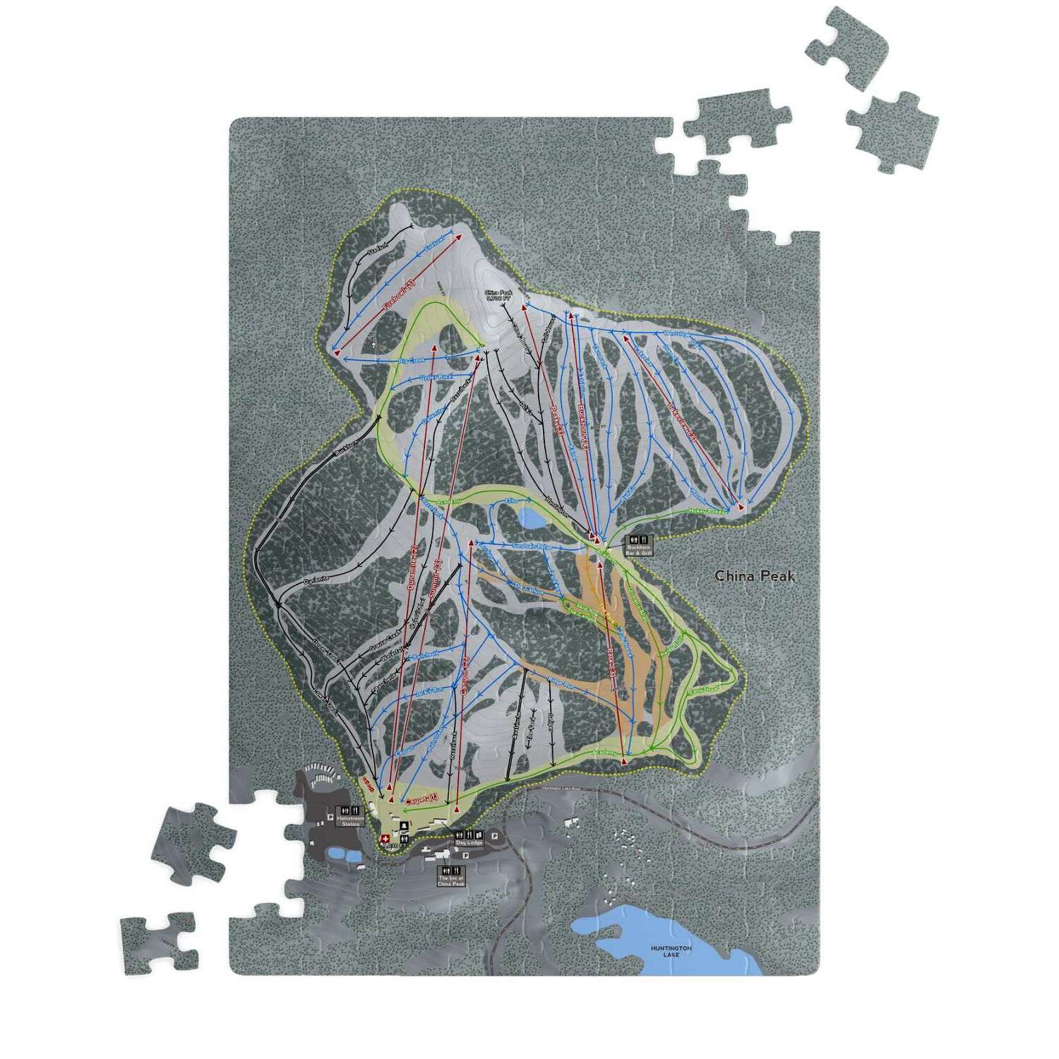 China Peak, California Ski Trail Map Puzzle - Powderaddicts