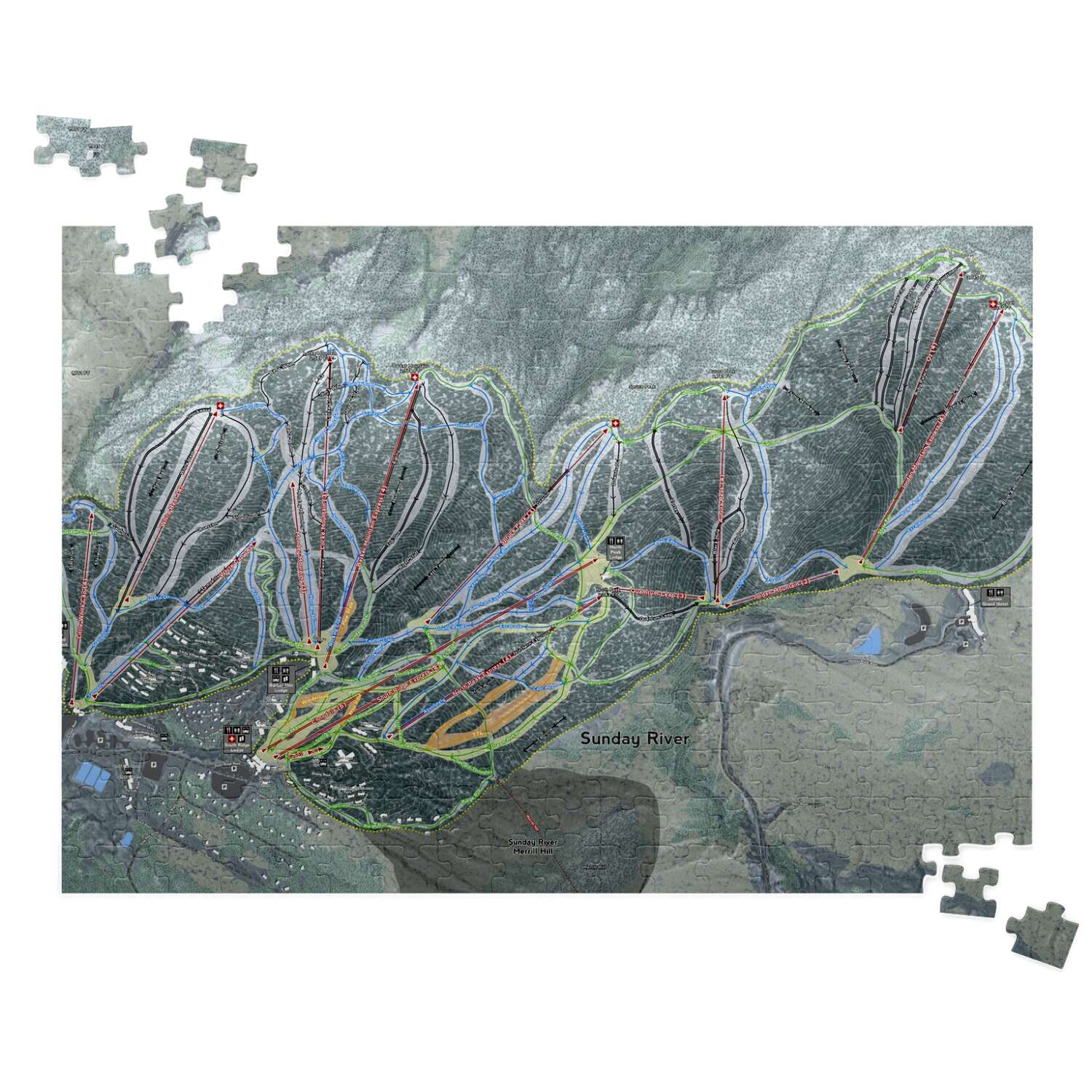 Sunday River Maine Ski Trail Map Puzzle - Powderaddicts