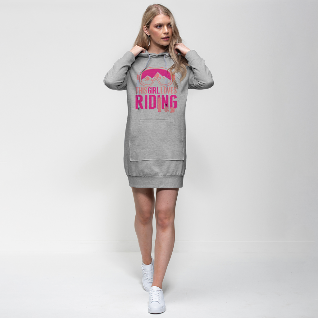 This Girl Loves Riding Premium Adult Hoodie Dress - Powderaddicts