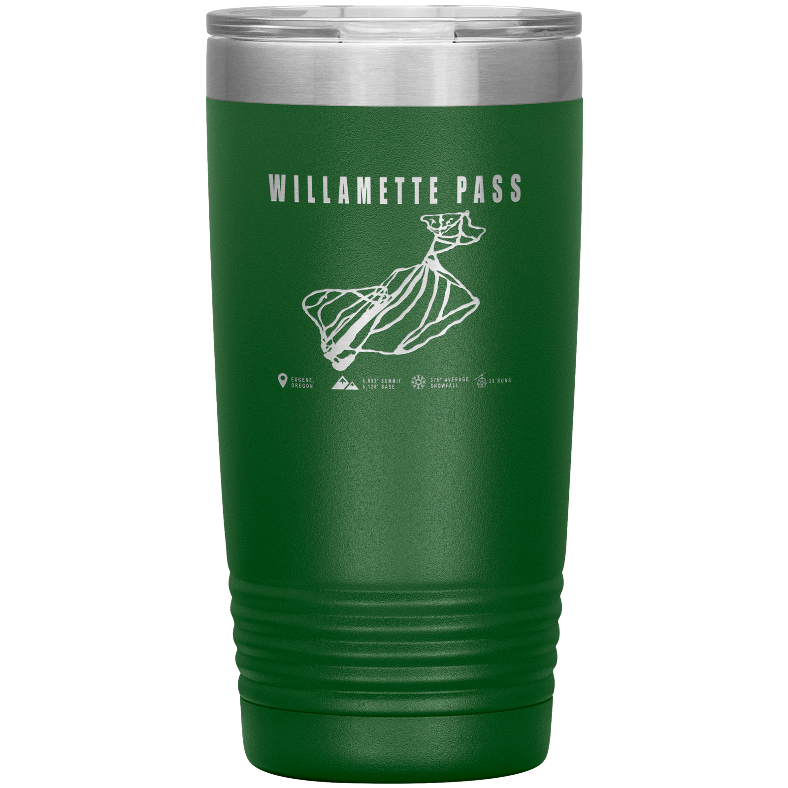 Willamette Pass, Oregon Ski Trail Map 20oz Tumbler - Powderaddicts