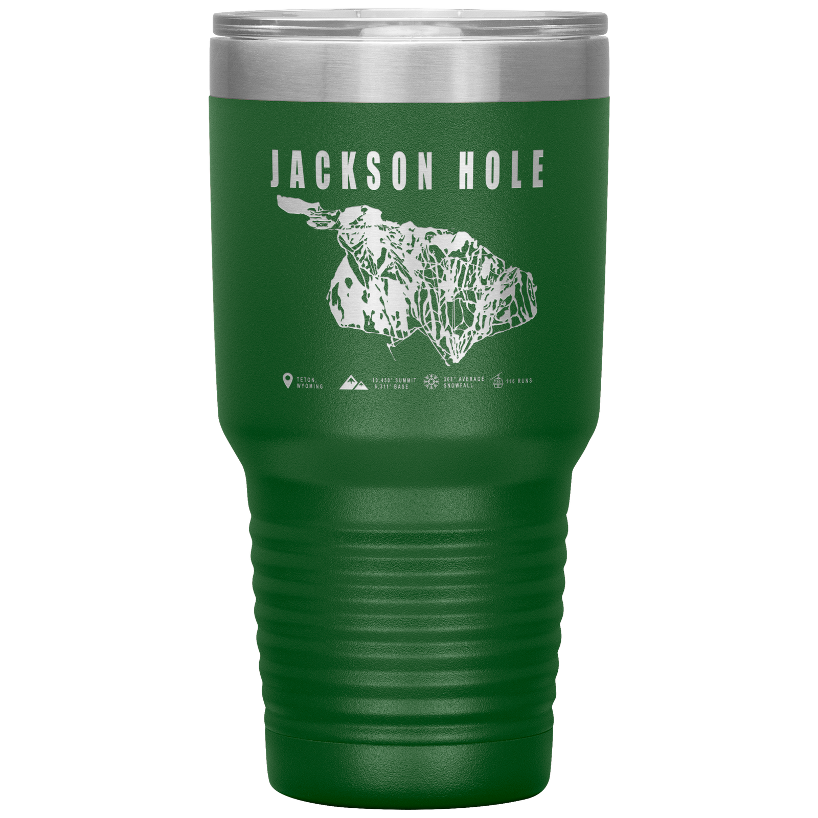 Jackson Hole Wyoming Ski Trail Map 30oz Tumbler - Powderaddicts