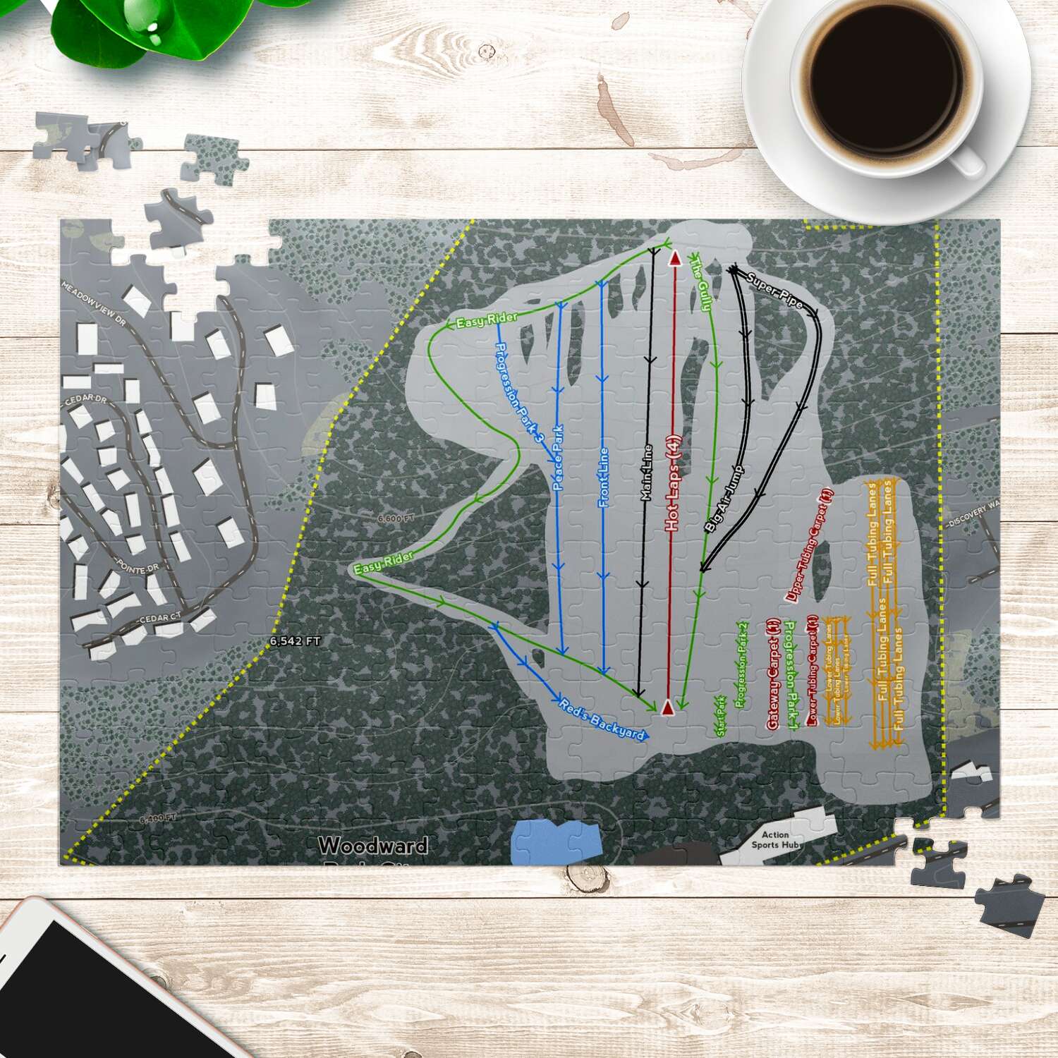 Woodward, Utah Ski Trail Map puzzle - Powderaddicts