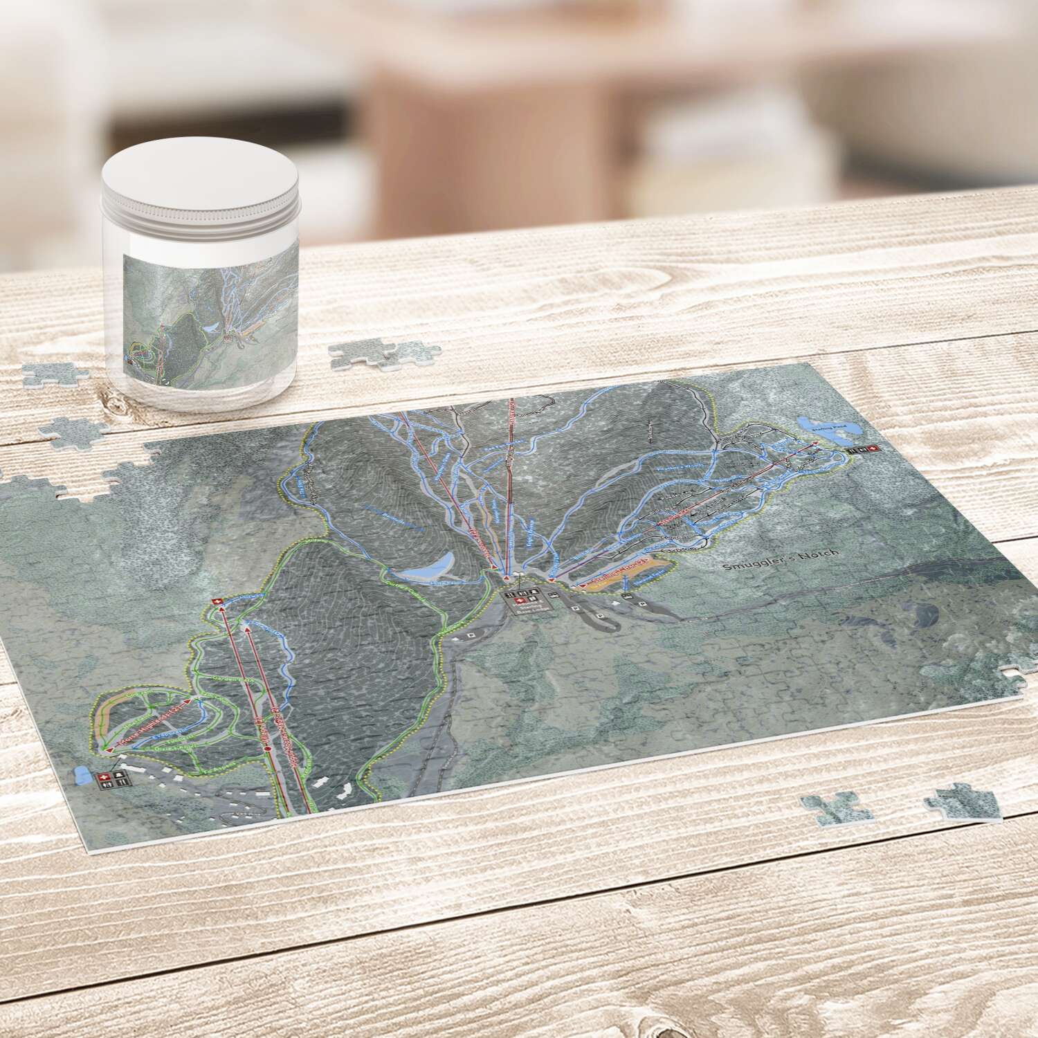 Smugglers Notch Vermont Ski Trail Map Puzzle - Powderaddicts