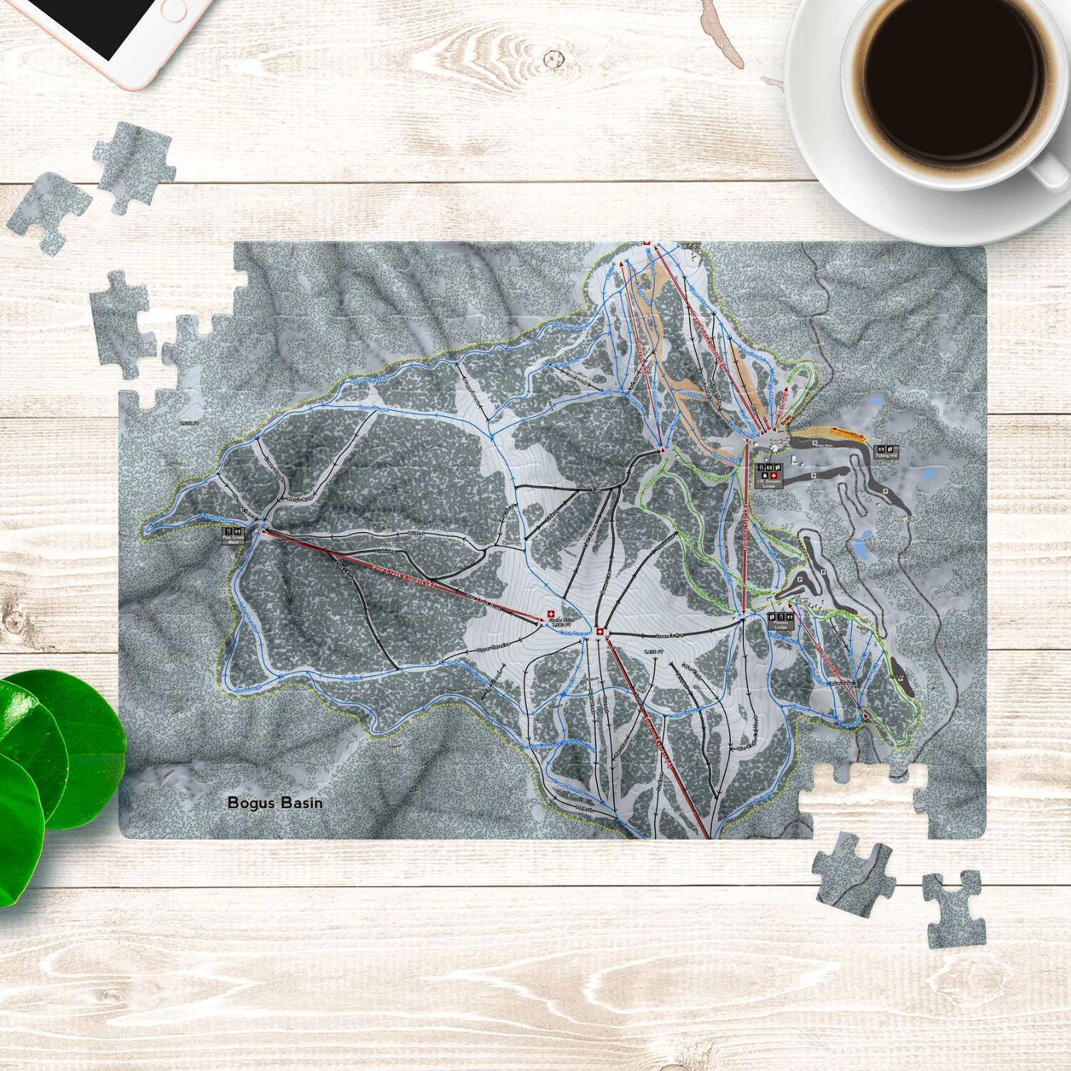 Bogus Basin Idaho Ski Trail Map Puzzle - Powderaddicts