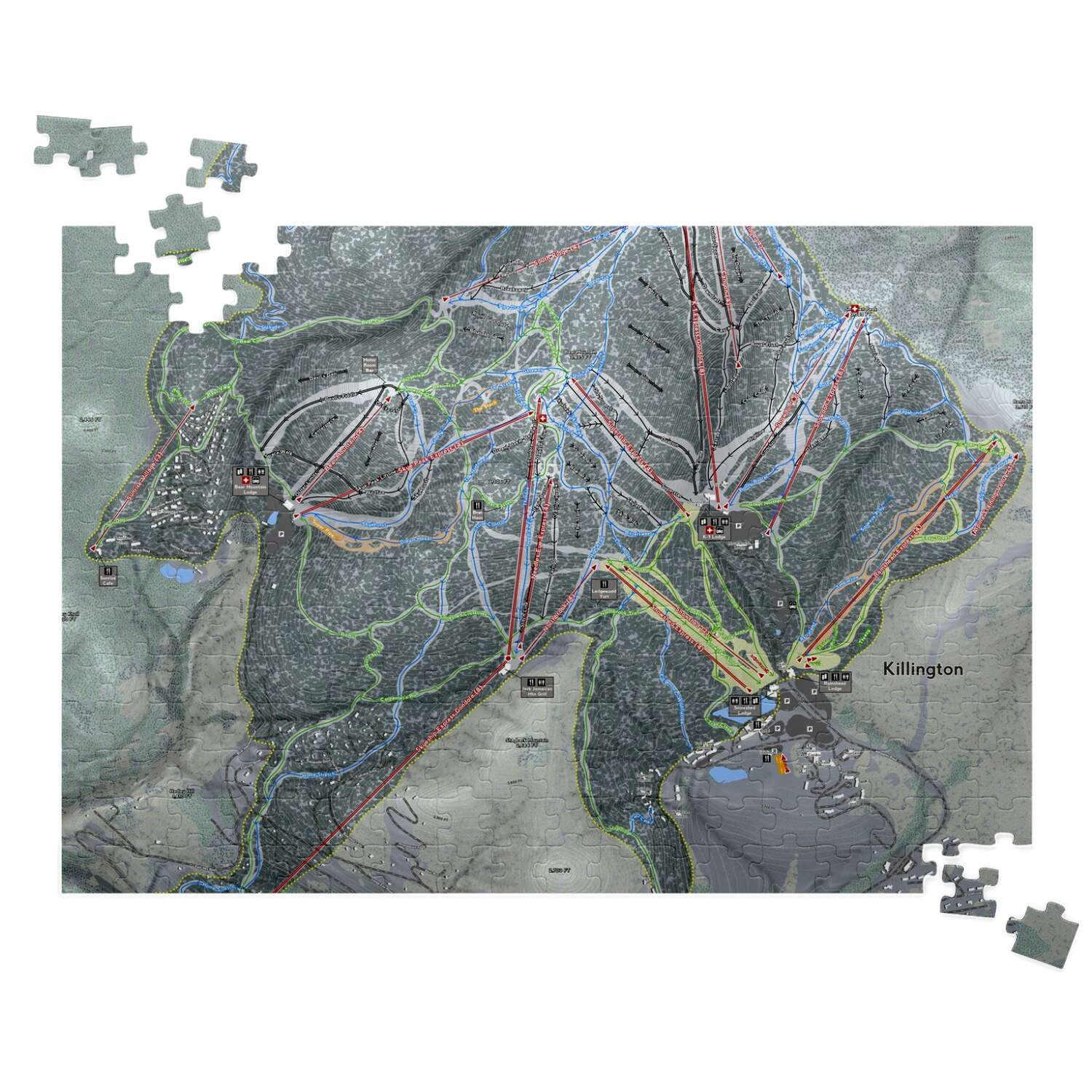 Killington Vermont Ski Trail Map Puzzle - Powderaddicts