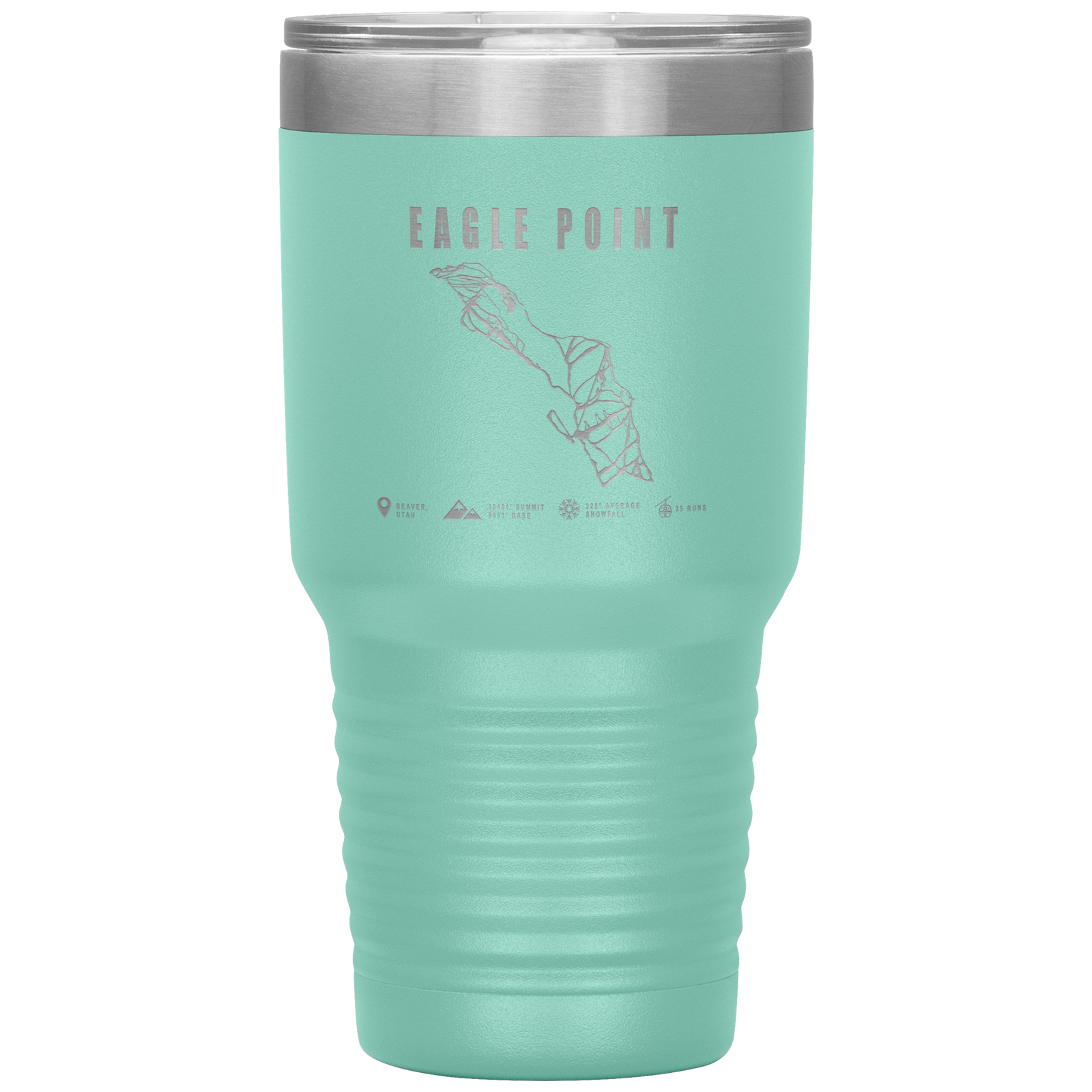 Eagle Point,Utah Ski Trail Map 30oz Tumbler - Powderaddicts